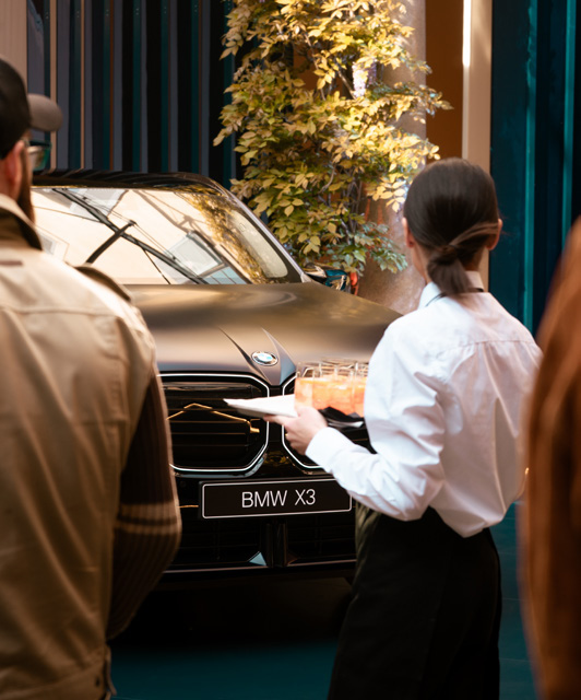 Servizio beverage Hot Cuisine durante un evento aziendale BMW